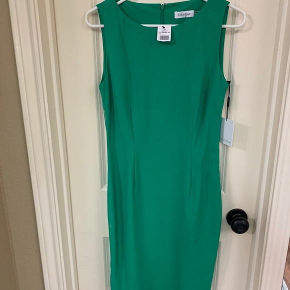 Calvin Klein | Dresses | Calvin Klein Green Dress With Gold Detail |  Poshmark